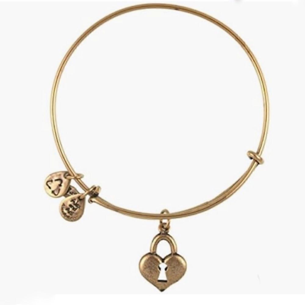 Alex and Ani Key To My Heart Charm Expandable Wire Bracelet - Picture 2 of 3